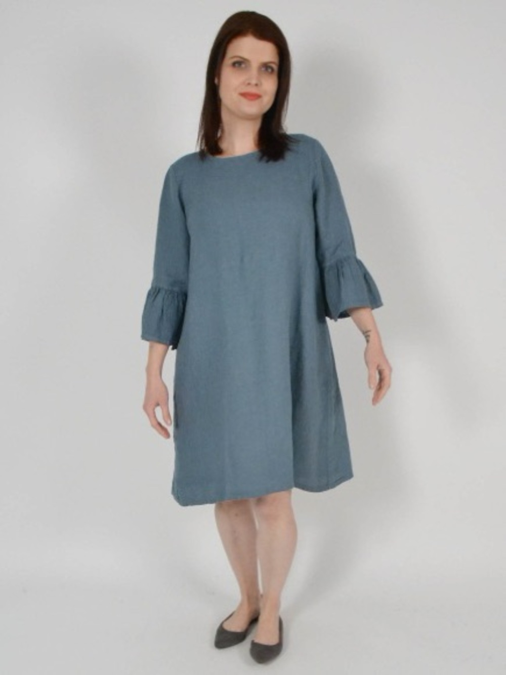 Bryn Walker Linen Phryne Tunic Dress Size Small Ruffle Sleeve 100% Linen
